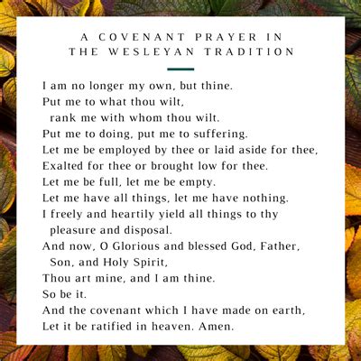 It really is a. . Methodist covenant prayer modern version